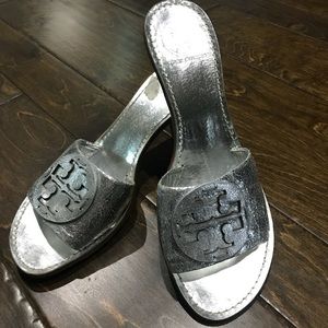 Tory Burch Silver Heels